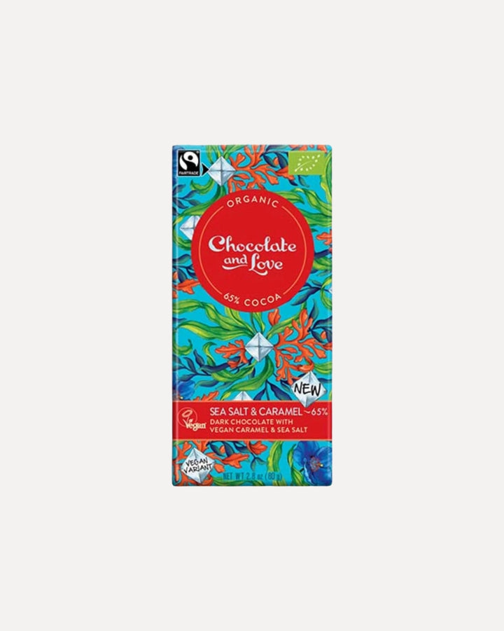 Chocolate & Love - Økologisk Vegansk Chokolade m. karamel & seasalt 65%