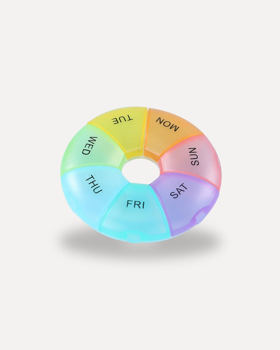 Rund Pilleæske - 7 Store Rum