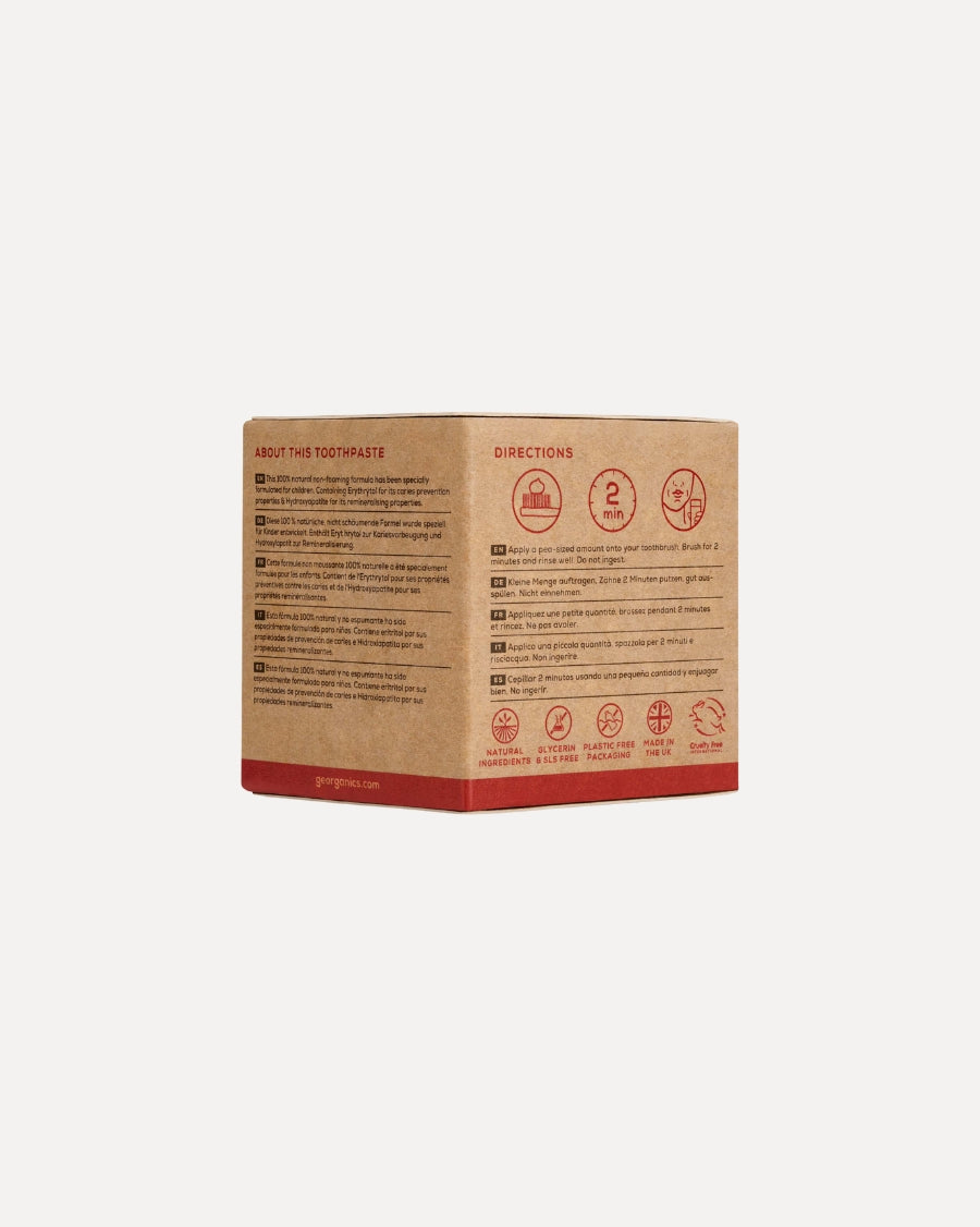 Fluorfri tandpasta til børn – Jordbær med HYDROXYAPATIT