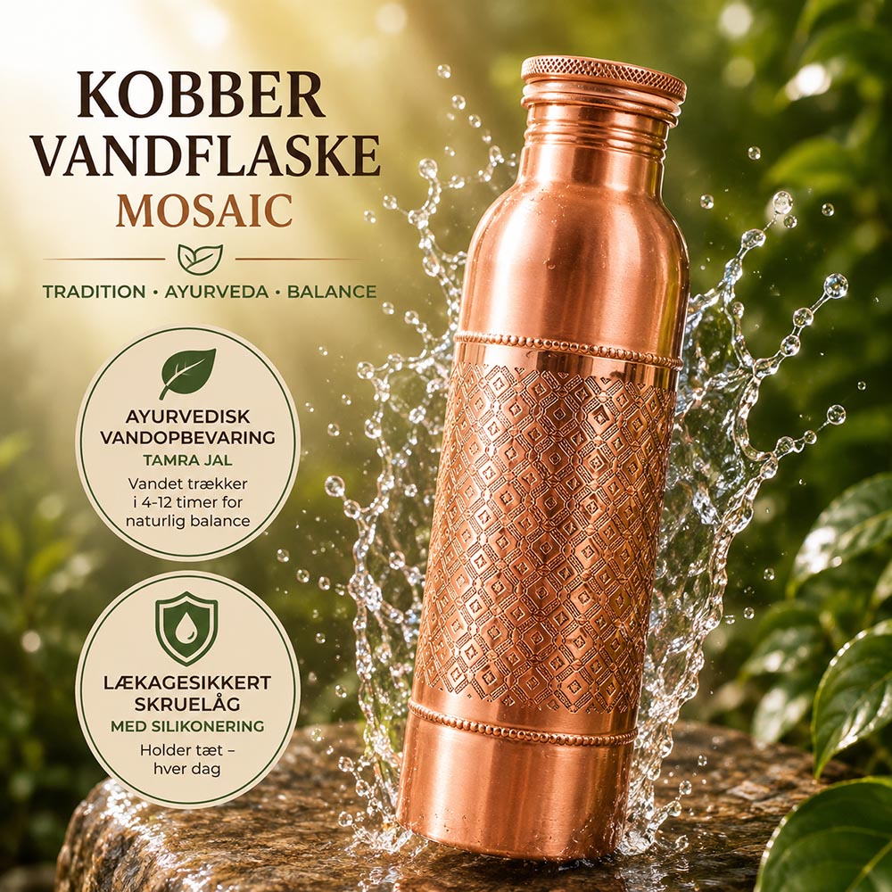 Kobber Vandflaske Mosaic | 900 ml