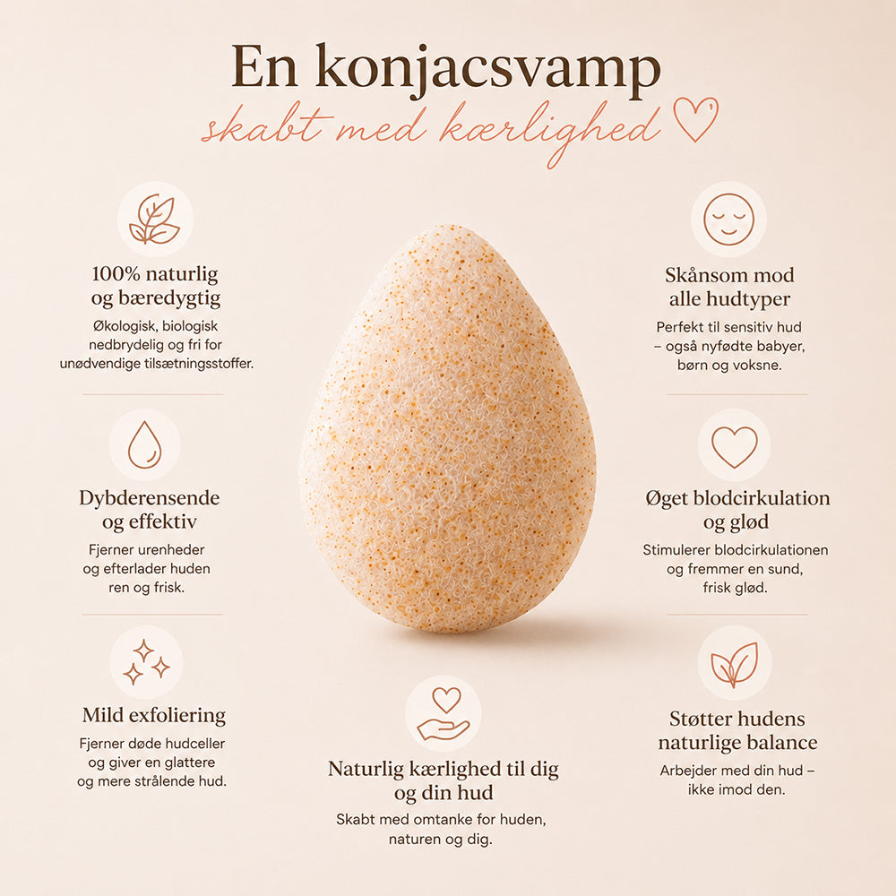 Organic Konjac Svamp Walnut Shell - Ekstra peelende