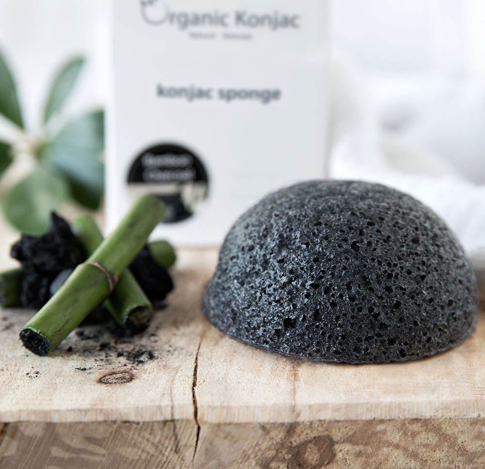 Organic Konjac Svamp Bamboo Charcoal - Uren hud