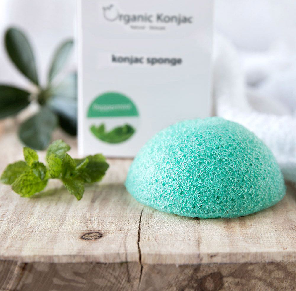 Organic Konjac Svamp Peppermint - Fedtet hud