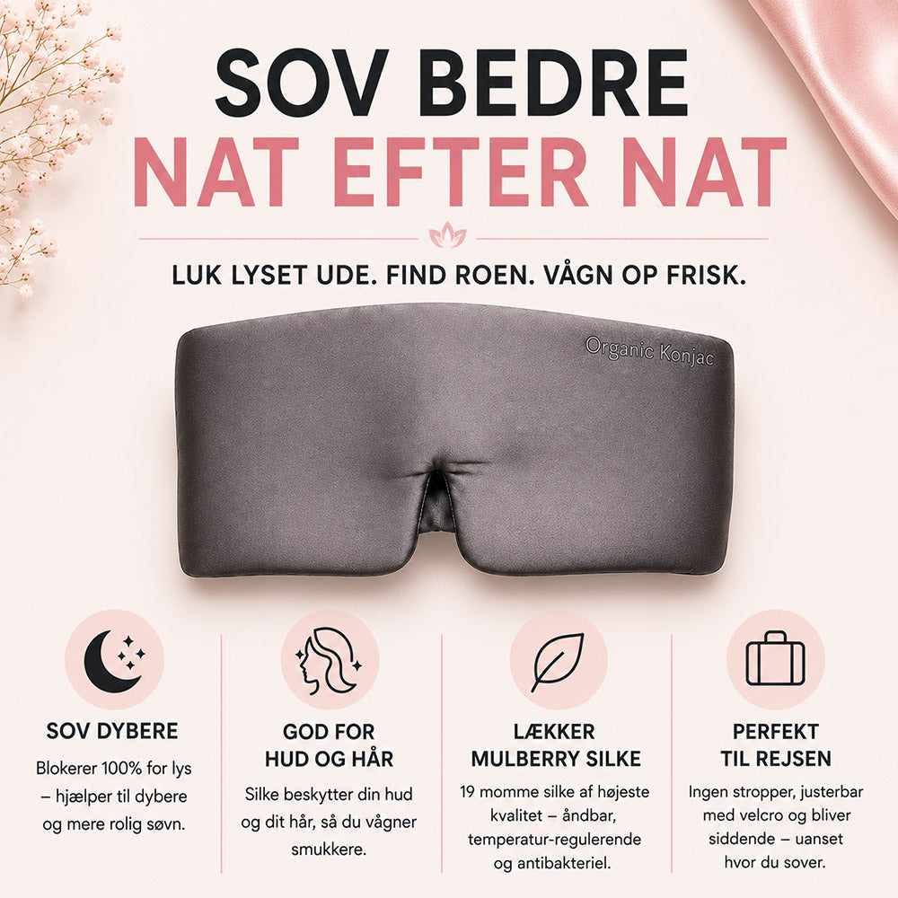 Organic Konjac Silky Sleep Mask - Mulberry Silk Dark Grey