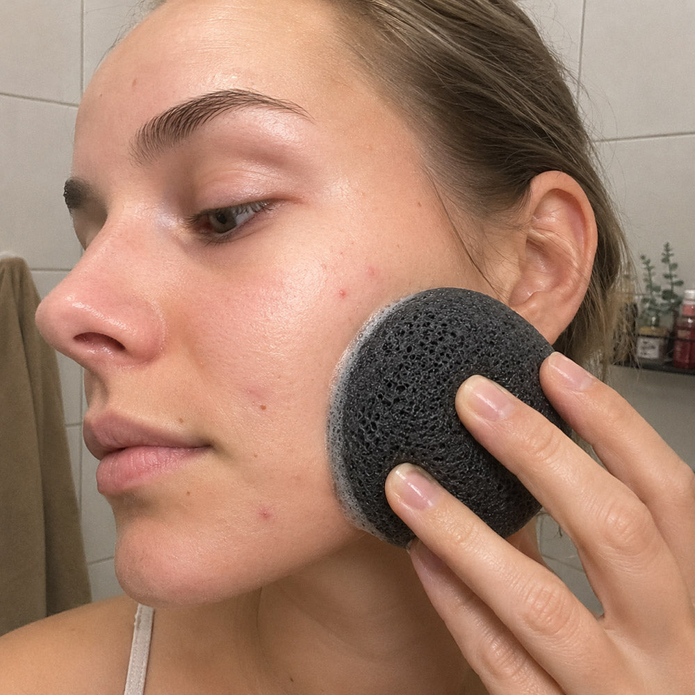 Organic Konjac Svamp Bamboo Charcoal - Uren hud