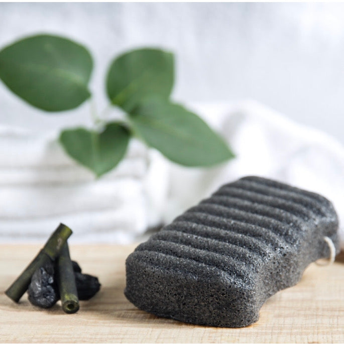 Organic Konjac Svamp Body - Bamboo Charcoal - Uren hud